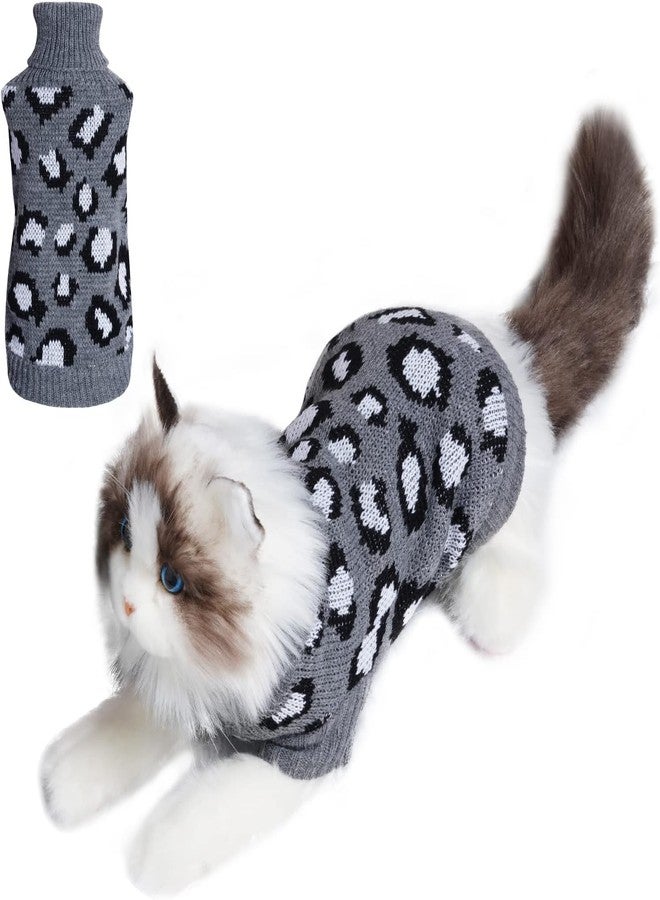 Miayon Cat Sleeveless Sweater Knitted Clothes for Cat Small Dogs Winter (Gray,Small) - Image 1